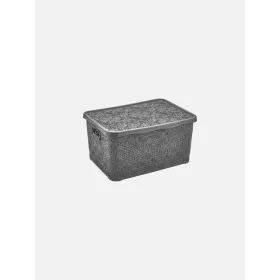   TÁROLÓDOBOZ SZÖGL. TETŐVEL MŰA. 2,5L 3 SZÍN "LACE" 10,5*22,2*15,2CM