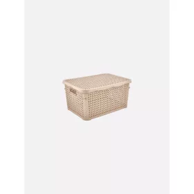   TÁROLÓDOBOZ SZÖGL. TETŐVEL MŰA. 1,25L 4 SZÍN "PERL" 8,3*12,3*18,2CM