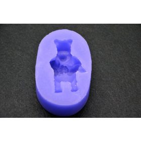   Family marcipán/fondant mintázó, szilikon, maci virágcsokorral (5,5x8,5 cm)