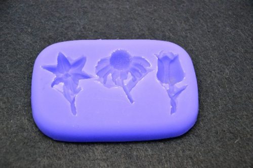 Family marcipán/fondant mintázó, szilikon, virágszál (6,5x10 cm)
