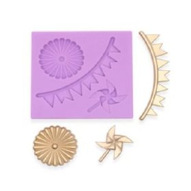   Family marcipán/fondant mintázó 'party kellékek' 98x102x9mm