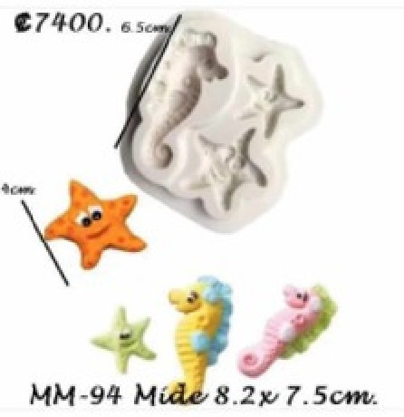 Family marcipán/fondant mintázó 'tengeri csillagok és tengericsikók'