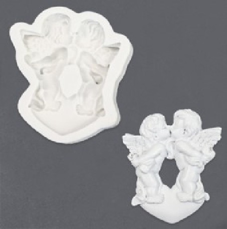 Family marcipán/fondant mintázó 'csókolozó angyalkák'