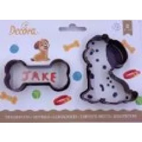   Family marcipán/fondant kiszúró többrészes műa. 'csont és kutya'