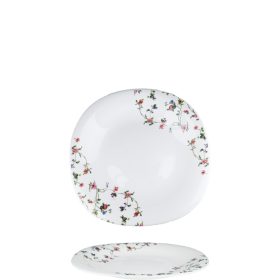 TÁNYÉR LAPOS OPÁL 20,4X20,4CM VIRÁGOS