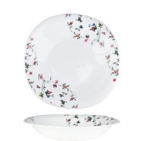 TÁNYÉR MÉLY OPÁL 21,8X21,8CM VIRÁGOS