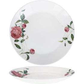 TÁNYÉR LAPOS OPÁL 26,6CM RÓZSÁS