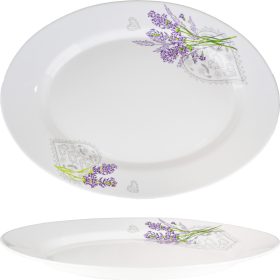 TÁNYÉR OVÁLIS OPÁL 34,8X25,4CM LEVENDULÁS