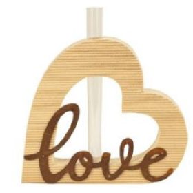   Family fa szív "love" felirattal, mini vázával m:17cm sz:16cm