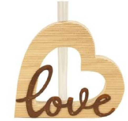 Family fa szív "love" felirattal, mini vázával m:17cm sz:16cm