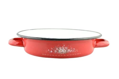 Family tojássütő piros zománc mintás füles 18c