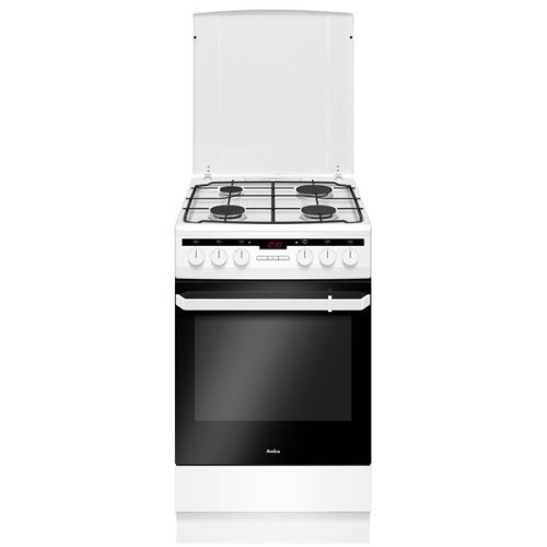 Amica 55898 fehér, szabadonálló, gáz, kombinált, főzőzóna: 4, sütő:65L, grill, tűzhely