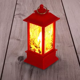   Iris karácsonyi mikulás mintás 13x5,3x5,3cm led-es piros lámpás