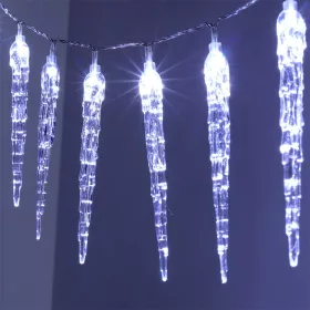   Iris jégcsap alakú több programos/3m/fehér/30db LED-es/3xAA elemes fényfüzér, fénydekoráció