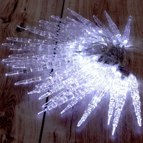 Iris jégcsap alakú több programos/3m/fehér/30db LED-es/3xAA elemes fényfüzér, fénydekoráció