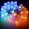 Zúzmara alakú 3cm/10m/több színű/80db LED-es/USB-s fényfüzér, fénydekoráció