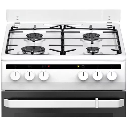 Amica 55343 fehér, szabadonálló, gáz, kombinált, főzőzóna: 4, sütő:62L, grill, tűzhely
