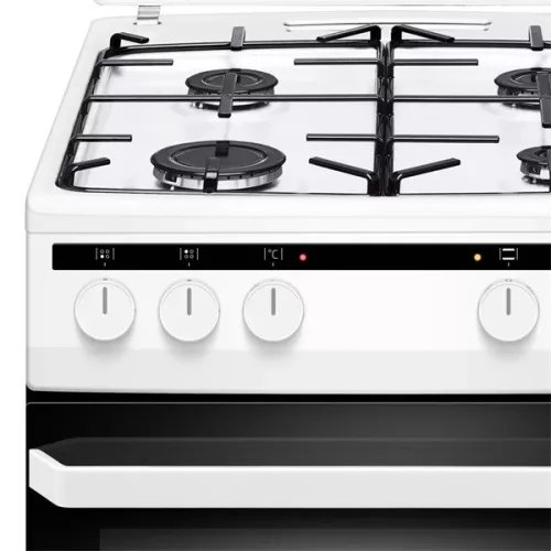Amica 55343 fehér, szabadonálló, gáz, kombinált, főzőzóna: 4, sütő:62L, grill, tűzhely