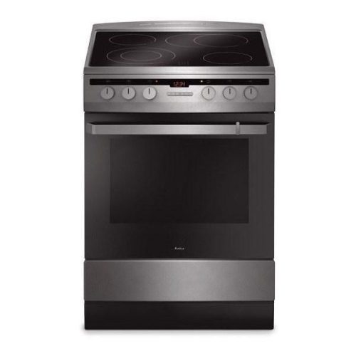 Amica 54037 inox, szabadonálló, kerámialapos, elektromos, főzőzóna: 4, sütő:66L, grill, tűzhely