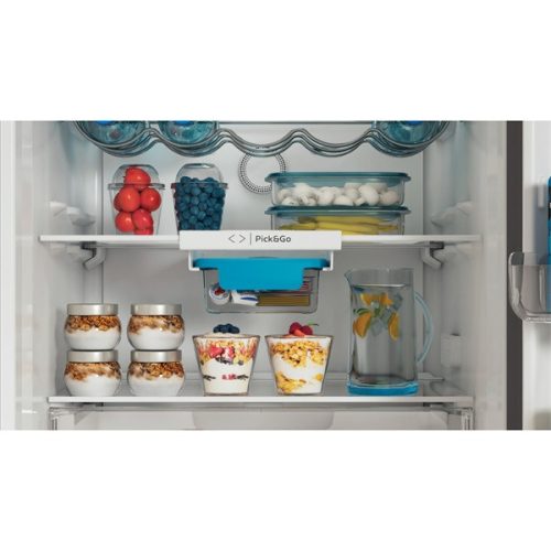 Indesit INFC9 TO32X inox, alulfagyasztós, Hűtő:263L, Fagyasztó:104L, Total No frost hűtőszekrény