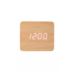   TOO DC-320LBN-Qi világosbarna digitális óra vezeték nélküli töltővel