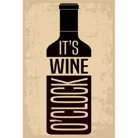   PF It's wine o'clock 20x30 cm-es retro dekor fémtábla