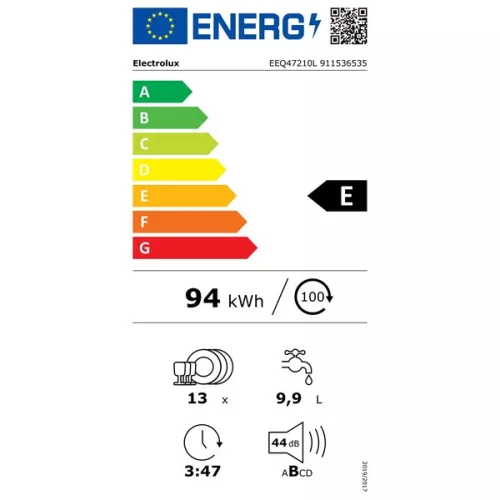 Electrolux EEQ47210L programok száma: 8, beépíthető, 13 terítékes mosogatógép 