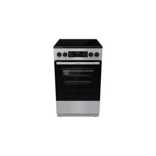 Gorenje GEC5C41SG inox, szabadonálló, kerámialapos, elektromos, főzőzóna: 4, sütő:77L, grill, tűzhely
