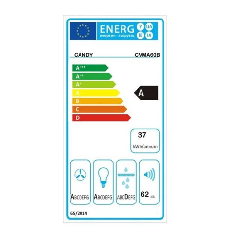 Candy CVMA60B fehér, beépíthető, döntött, méret:60 cm, zajszint:62 dB, páraelszívó