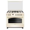 Novacook F9S50E6-RC Exclusive Line 90 bézs, szabadonálló, gáz, kombinált, főzőzóna: 5, sütő:110L, retro tűzhely