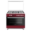 Novacook F9S50E6-RD Exclusive Line 90 meggypiros, szabadonálló, gáz, kombinált, főzőzóna: 5, sütő:110L, grill, tűzhely
