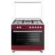 Novacook F9S50E6-RD Exclusive Line 90 meggypiros, szabadonálló, gáz, kombinált, főzőzóna: 5, sütő:110L, grill, tűzhely
