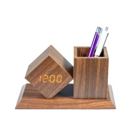   TOO PHC-330-DB sötétbarna digitális óra írószertartóval