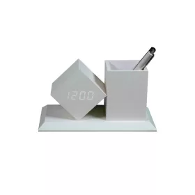 TOO PHC-330-W fehér digitális óra írószertartóval