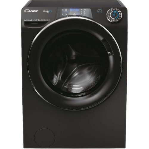 Candy RP 496BWMBCB/1-S fekete, elöltöltős, max.1351ford., 9 kg, mosógép