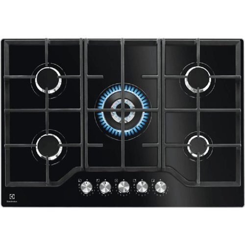 Electrolux KGG75362K fekete, beépíthető, gáz, főzőzóna: 4 +1 wok égőfej, beépíthető méret: 56cm, főzőlap