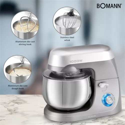 Bomann KM 6009 CB 1000W, 5L, titán konyhai robotgép