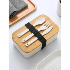   IRIS KT-254-W konyhai uzsonnás ételtároló doboz szett, evőeszközökkel