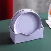 TOO KT-117 10db-os vegyes színekben búzaszalma műanyag kerek tányér szett, 15×15×1.5cm