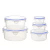 TOO KT-142 5 db-os kerek ételtároló doboz szett 400ml+800ml+1.500ml+2.300ml+3.600ml
