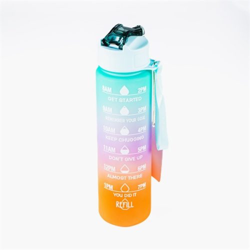 TOO KT-398 900ml-es színátmenetes motivációs kulacs idézetekkel és időskálával