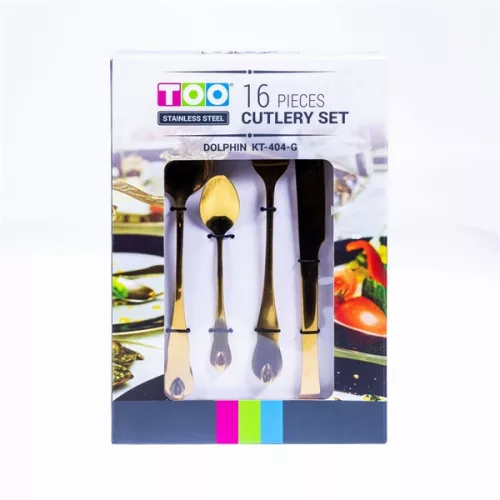 TOO KT-404 G Dolphin 16 db-os arany evőeszköz készlet