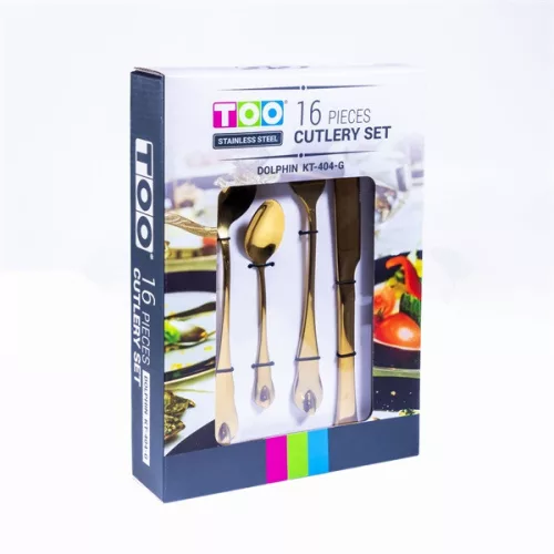 TOO KT-404 G Dolphin 16 db-os arany evőeszköz készlet