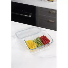   TOO KT-84 üveg 1520 ml-es hőálló téglalap alakú ételtároló csatolható műanyag tetővel