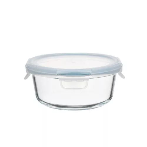 TOO KT-89 üveg 650 ml-es hőálló kerek ételtároló csatolható műanyag tetővel