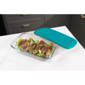  TOO KT-102 üveg 2200 ml-es hőálló négyzetes ételtároló műanyag tetővel
