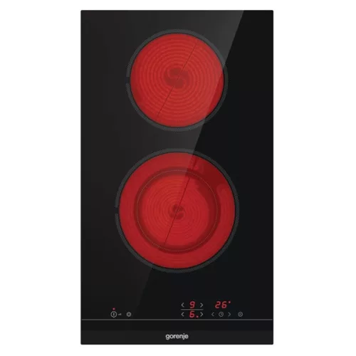 Gorenje ECT322BCSC fekete, beépíthető, elektromos üvegkerámia, főzőzóna: 2, beépíthető méret: 27cm, főzőlap