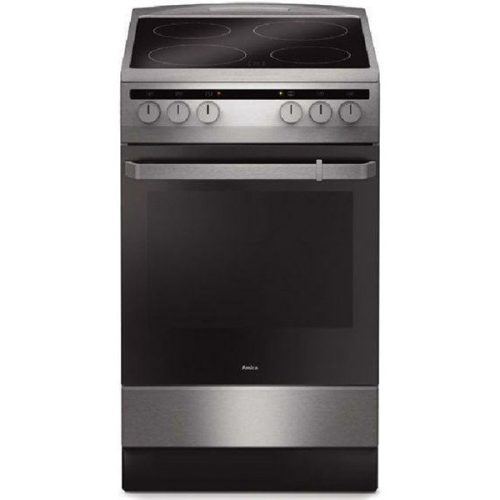 Amica 55352 inox, szabadonálló, kerámialapos, elektromos, főzőzóna: 4, sütő:65L, grill, tűzhely