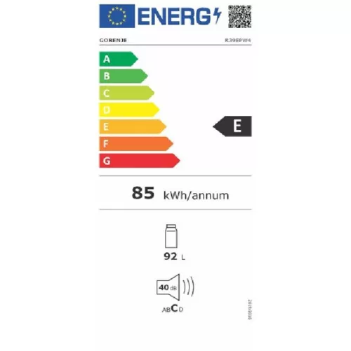 Gorenje R39EPW4 fehér, egyajtós, Hűtő:92L, hűtőszekrény