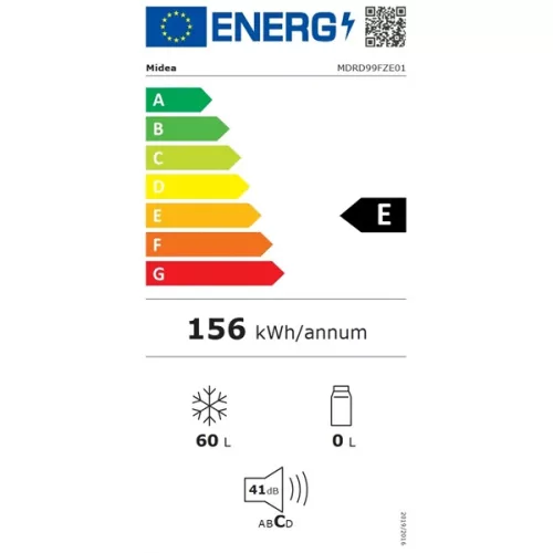 Midea MDRD99FZE01 fehér, egyajtós, Fagyasztó:60L, fagyasztószekrény